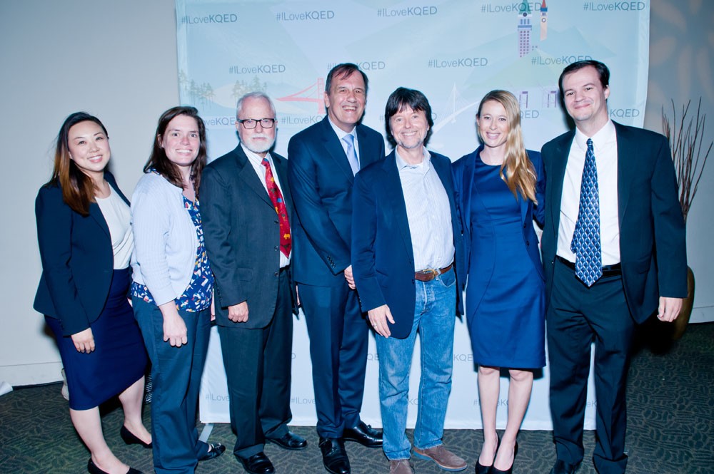 Award-winning film maker Ken Burns poses with members of Kraw Law Group